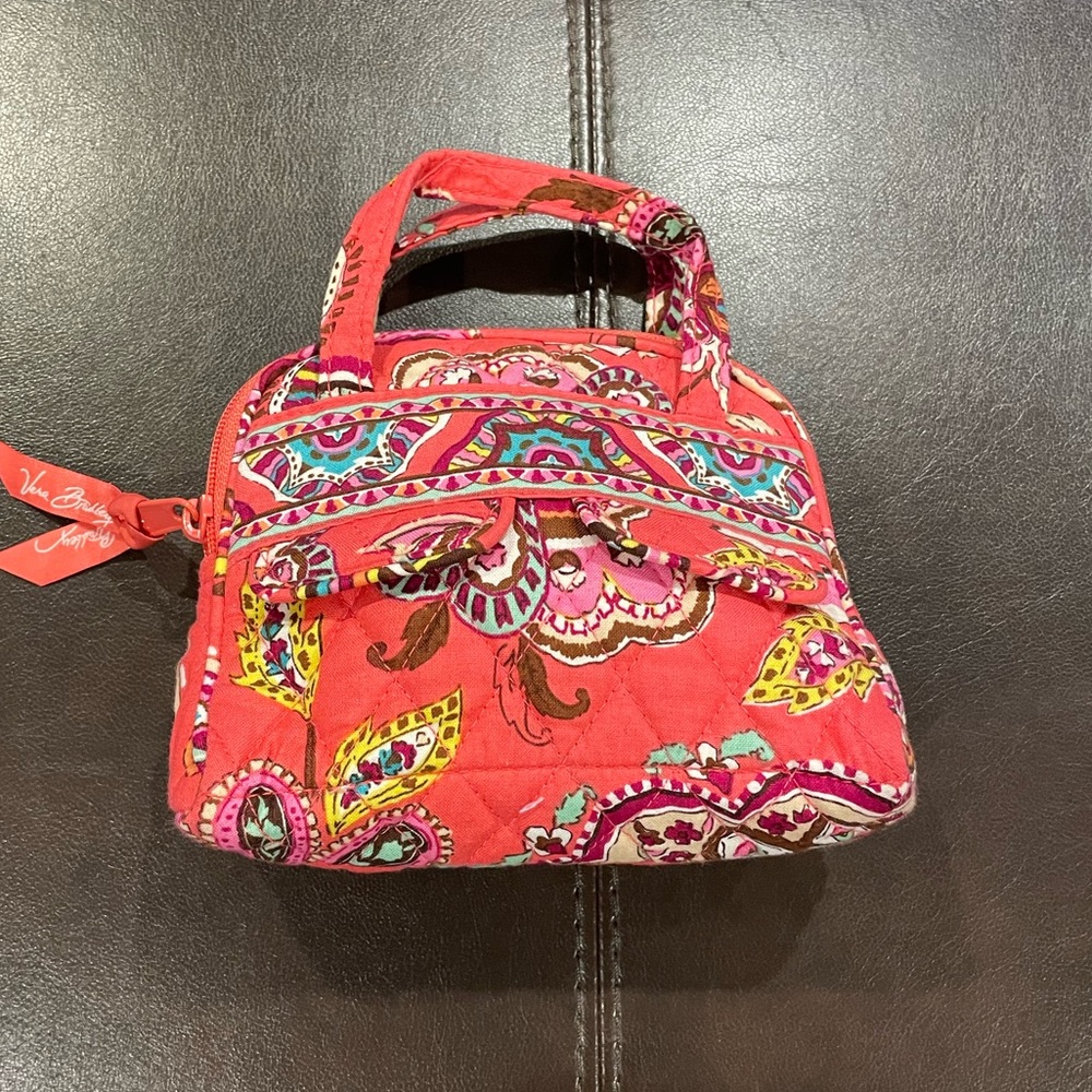 Vera Bradley Audrey Small Mini Handbag Handle Bag Call Me Coral Great Pre-Owned